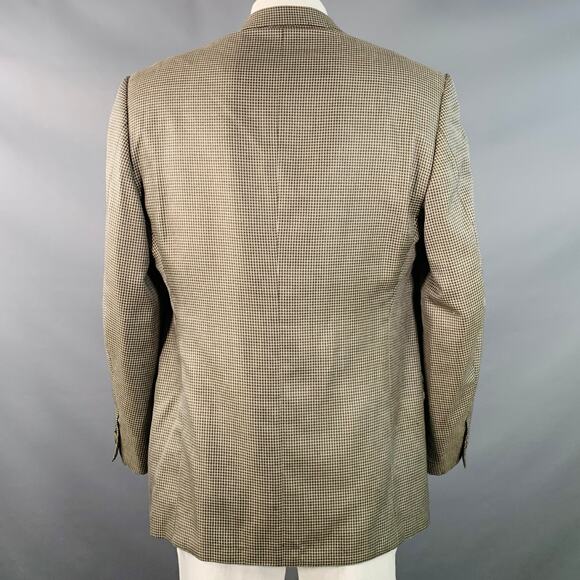 CORNELIANI Size Regular Black White Grid Silk Virgin Wool Notch Lapel Sport Coat - Picture 4 of 10